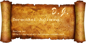 Derecskei Julianna névjegykártya