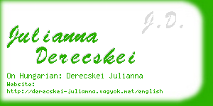 julianna derecskei business card